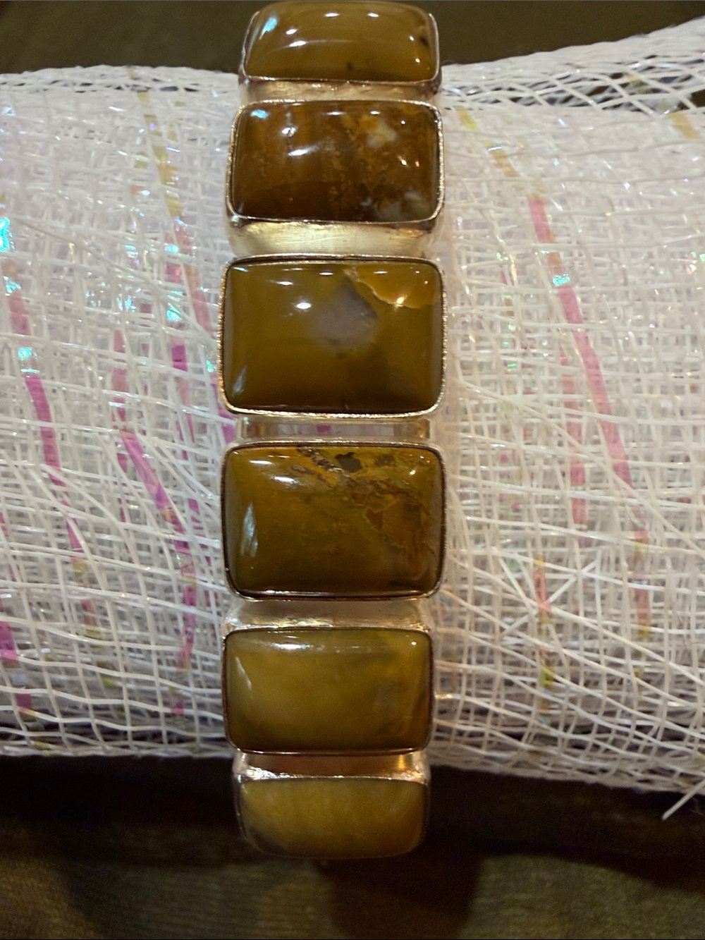 Jay King Yellow Jasper, Sterling Silver Cuff Bracelet (232)- weight 29 grams,
